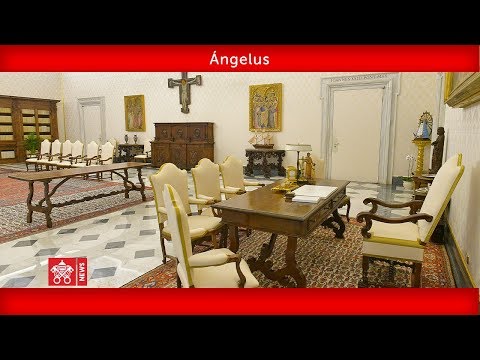 Oración del Ángelus desde la Biblioteca del Palacio Apostólico