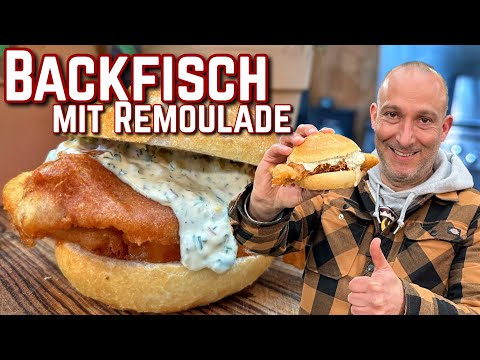 Fried fish with remoulade - just like from a Dutch fish stall - Westmünsterland BBQ