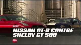 preview picture of video 'Nissan GTR vs Ford Mustang shelby GT500 2013'