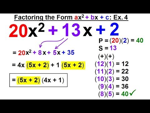 Algebra Ch 6 Factoring 1 of 55 What is a Factor