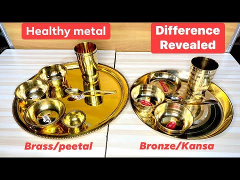 Difference between Bronze & Brass l Kansa vs Peetal Review l Bronze (Bell Metal) Vs Brass Thali Set