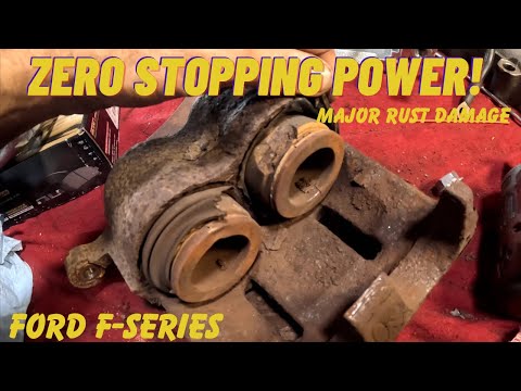Truck Jerks Steering Wheel when Braking (Pulls off the ROAD) Rusted Out Ford F250 #automobile #rust