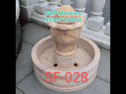 Brown 3 tier sandstone water fountain