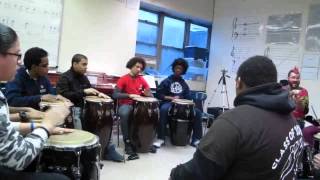 Gahu. Teaching a West African drumming to High School students 1