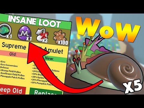 INSANE STUMP SNAIL LOOT COMPILATION (x5) | Bee Swar Simulator