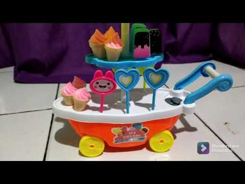 menemukan mainan bongkar pasang mainan es krim ( ice cream ), kelinci lucu,