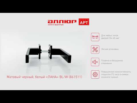 Миниатюра изображения товара Ручка дверная Аллюр Арт Лана BL/W 861511 (матовый черный/белый)