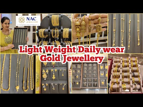 NAC Jewellers Light Weight Dailywear Gold Jewellery Short Chains, Bangles| New Gold Savings Schemes
