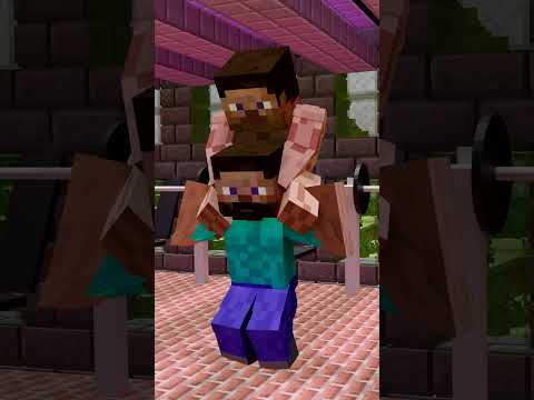 Steve does double squats (Minecraft Animation) #shorts