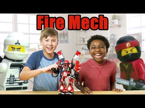 The LEGO NINJAGO MOVIE EPIC Fire Mech Review- The Build Zone Season 5 Episode 10