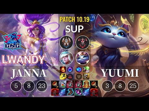 LNG lwandy Janna vs Yuumi Sup - KR Patch 10.19