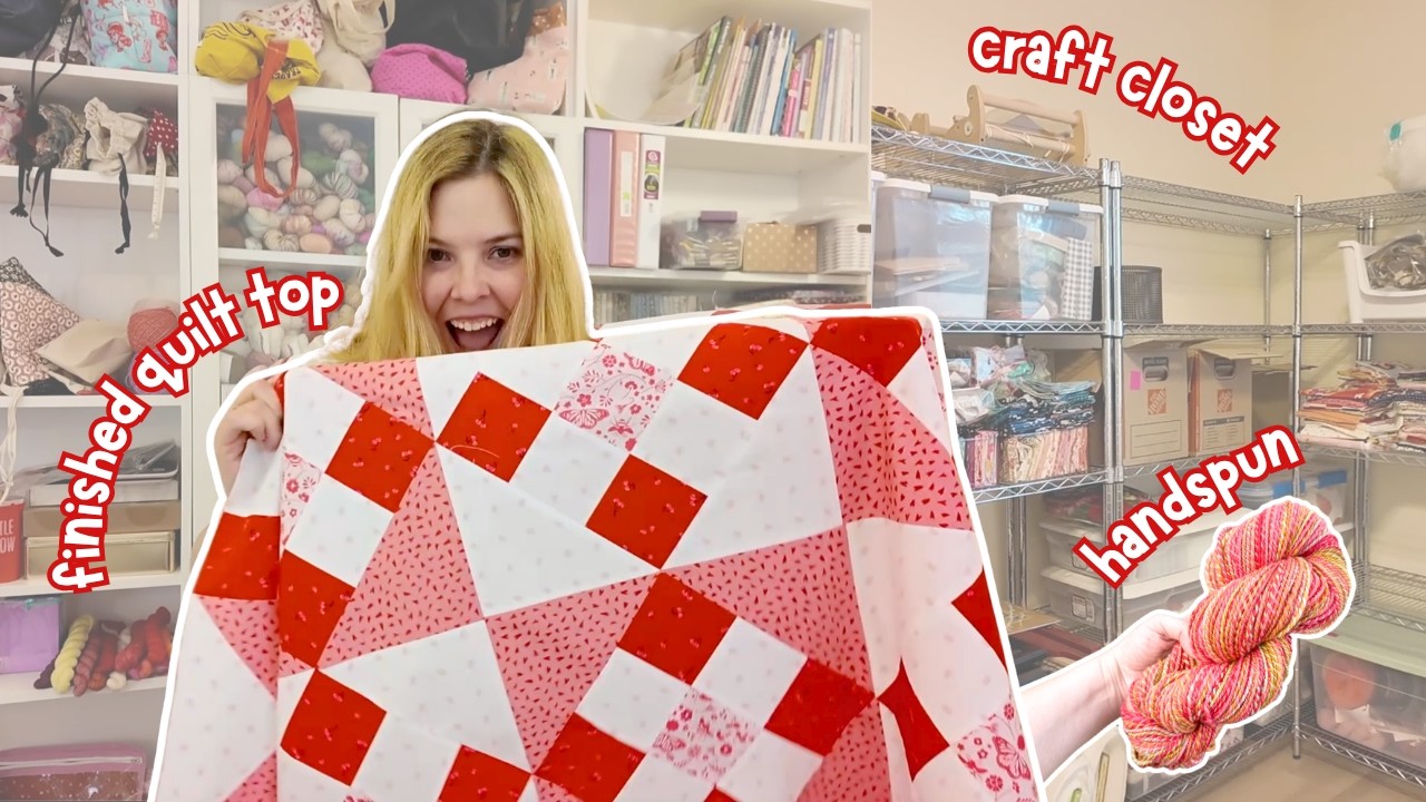 Finishing a Quilt Top and Unpacking the Craft Closet - Weekend Vlog