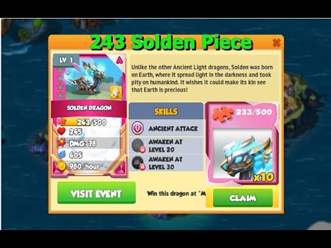 243 Solden Piece-Dragon Mania legends | Origin of Light Element Ancient Event | DML