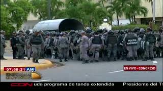 Dispositivo Policial y Militar en el Congreso Nacional ante anuncio de marcha este miércoles