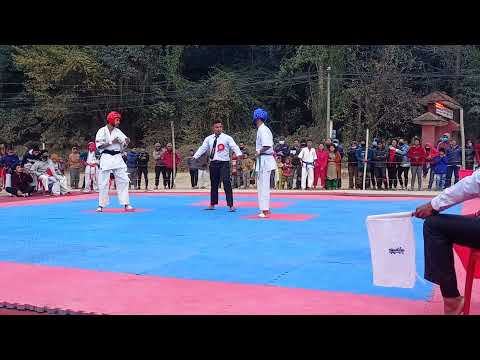 Bibek Thapa (Red) VS Sunil Tamang (white) 1st IKF kyokushin karate tournament 50kg