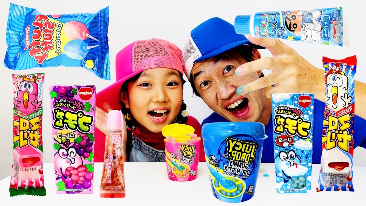 Pink vs Blue Food Challenge – Funny & International Candy Compilation 面白いお菓子と海外のお菓子総集編