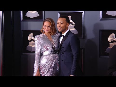 Chrissy Teigen and John Legend at 60th Annual GRAMMY Awards Red carpet