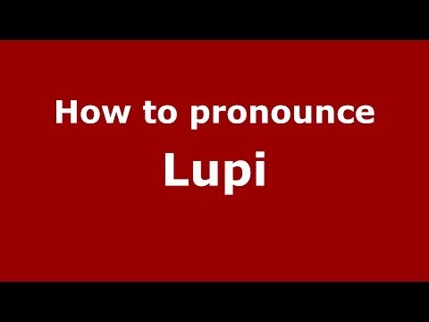 How to pronounce Lupi (Italian/Italy) - PronounceNames.com