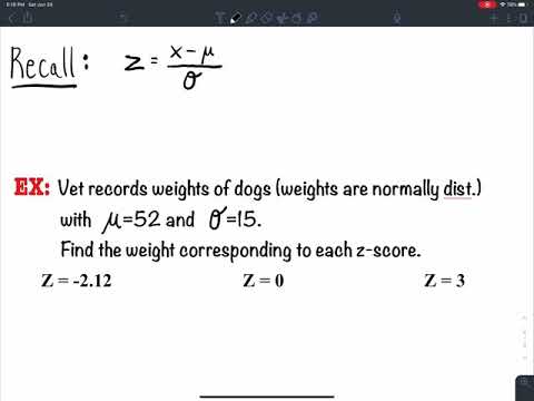 5.3.2 Transforming A Z-Score Into An X-Value (Application: Dog Weights - Normally Distributed)