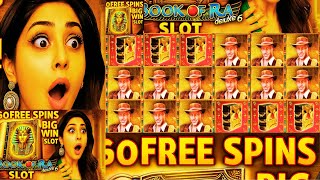 BIG WIN Slot Book of Ra Deluxe 6 60 Free Spins with Top Symbol!
