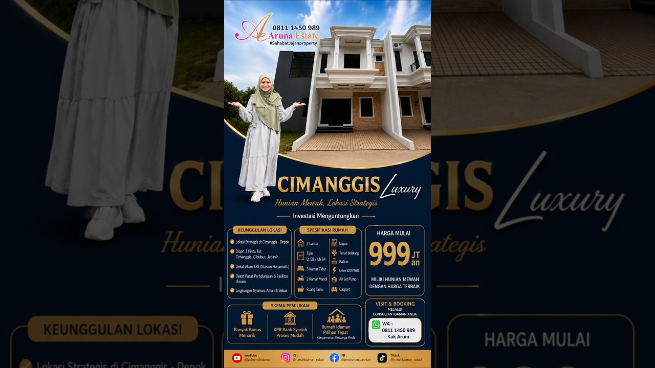 Your Family Will Be Happy Owning a Strategic Luxury Home Flanked by 3 Toll Roads (Cijago, Cimanggis, Cibubur)