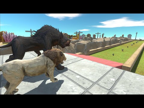 - CERBERUS VS LION  DEATH RUN  - Animal Revolt Battle Simulator