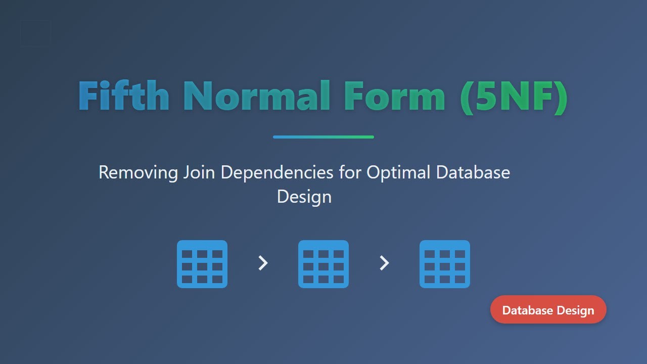 Fifth Normal Form (5NF) Explained: Database Normalization for Optimal Design