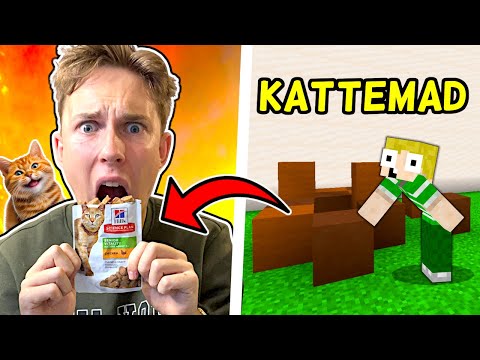 Byg og Spis #11: SPISER KATTEMAD!! - Dansk Minecraft