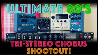 Video thumbnail for ULTIMATE 80's TRI STEREO CHORUS SHOOTOUT! | TERC, NewWave, Tricerachorus & Threeway by VaiSatchAtrucci