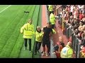 Zlatan Ibrahimovic lookalike invades the pitch  v Leicester City - Old Trafford - 24.09.2016