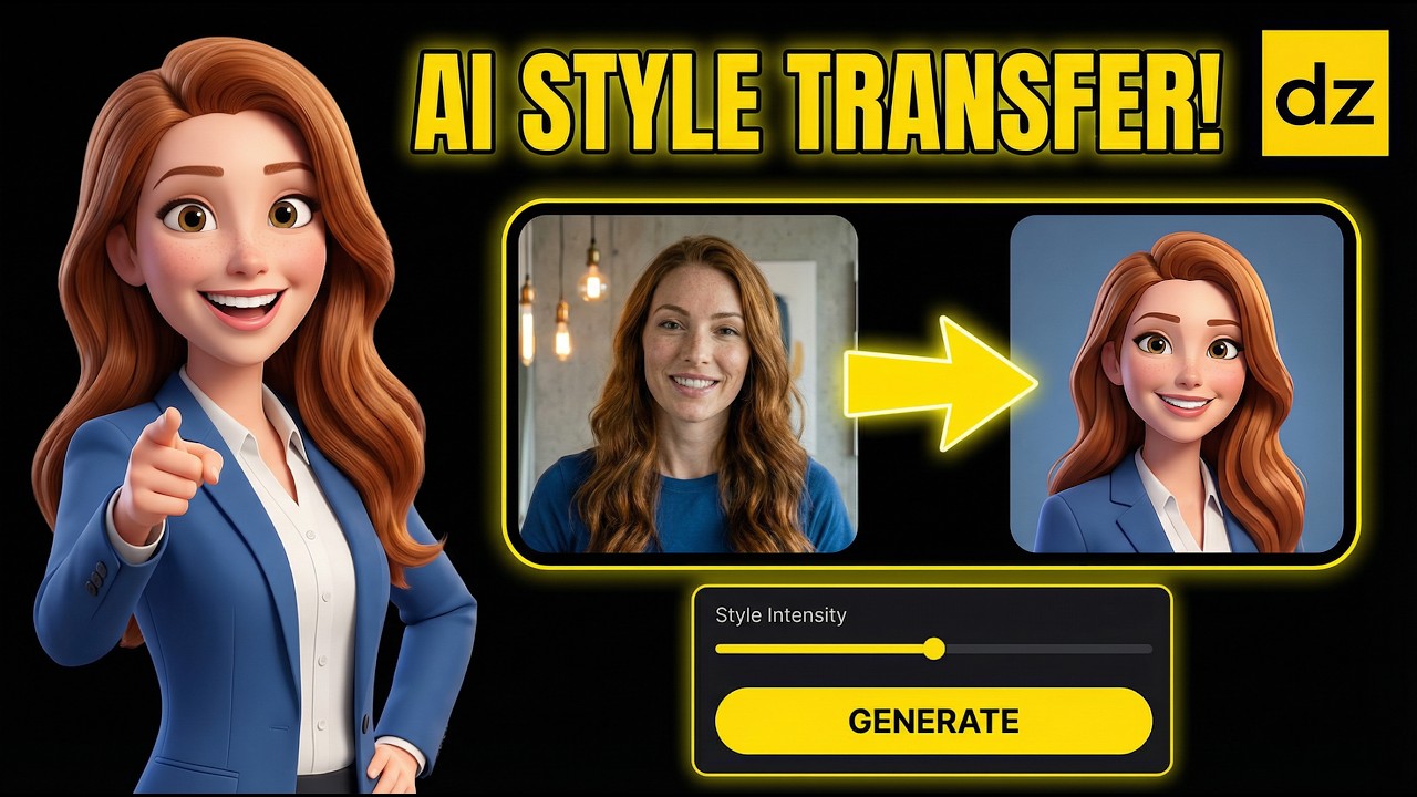 AI Video Restyle Tutorial: Turn ANY Video into Cartoon Style (Dzine AI)
