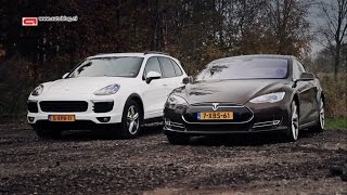 Porsche Cayenne S E-Hybrid versus Tesla Model S 85