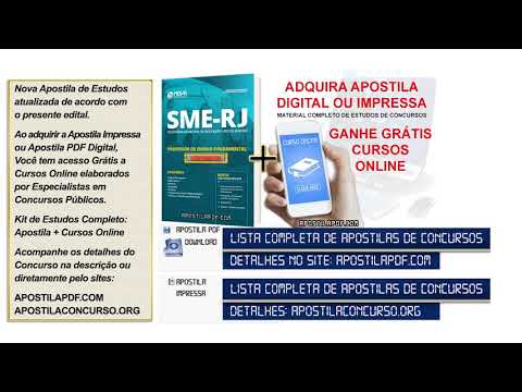 Apostila Concurso SME RJ 2019 Professor Cursos Online Grátis