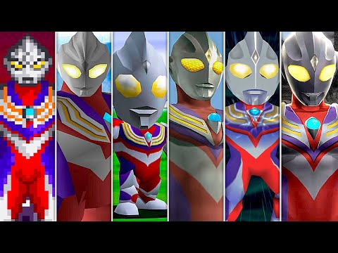 Evolution of Ultraman Tiga in Ultraman Games 1998 - 2022