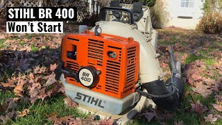 STIHL BR 400 Won't Start - Carburetor Leaking Fuel, Engine Flooded, Backfiring (FIXED)