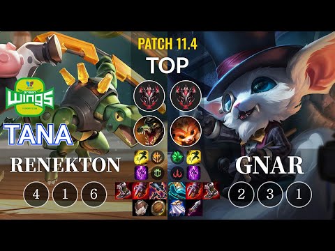 JAG TaNa Renekton vs Gnar Top - KR Patch 11.4