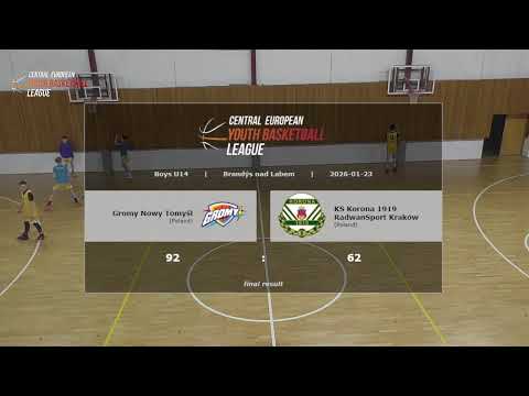 CEYBL U14, 23. 1. 2026, Gromy Nowy Tomyśl - KS Korona 1919 RadwanSport Kraków