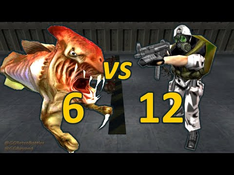 6 Ichthyosaurs vs 12 Grunts - Half-Life Retro Battles