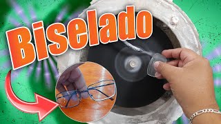⚙COMO BISELAR UN LENTE |biselado manual | aprende a cortar un Lente ⚙