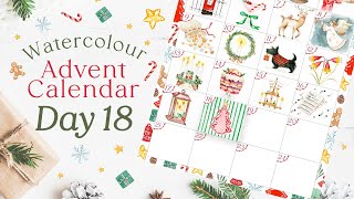 Watercolour Advent Calendar Day 18 | Festive Illustration