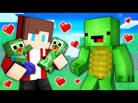 JJ And Mikey GOT LITTLE ZOMBIES And CREEPER in Minecraft Maizen