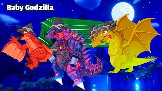 Baby King Ghidorah, Mecha Godzilla vs Rodan || Coffin Dance Song Meme Cover