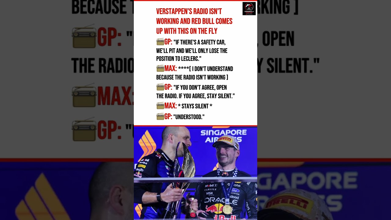 Verstappen’s Radio Breaks… So Red Bull Invents a Genius Way to Communicate #formula1 #f1