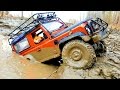 RC Trucks MUD OFF Road Rescue and Stuck — RC Jeep Wrangler Rubicon VS Land Rover Defender 90 Part3