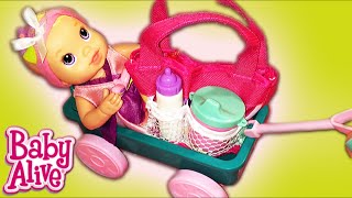 Baby Alive Kicks n Cuddles Newborn Doll Mia has an Accident at the Park