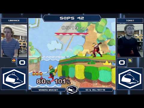 S@PS 42 Melee Singles - Liberace (Sheik/Peach) vs Toast (Fox) - Winners Bracket