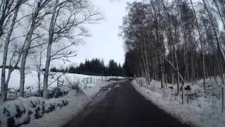Winter Drive From Kinloch Rannoch To Tummel Bridge Highland Perthshire Scotland