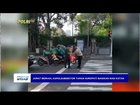 JUMAT BERKAH, KAPOLSUBSEKTOR TAMAN SUROPATI BAGIKAN NASI KOTAK