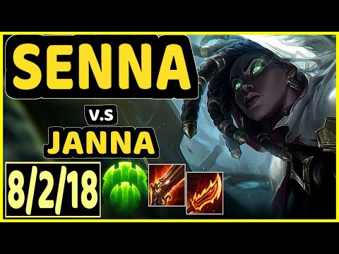 SENNA vs JANNA - 8/2/18 KDA BOTTOM SUPPORT GAMEPLAY - EUW Ranked MASTER