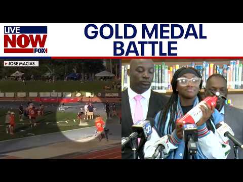 Video | FULL: Civil rights leaders want young track star’s medal reinstated, Clara Adams and father speak